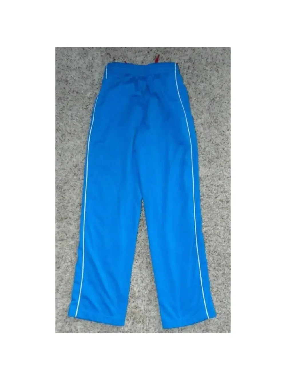 Nike Athletic Pants Boys L Blue White Side Stripes Track Sweatpants